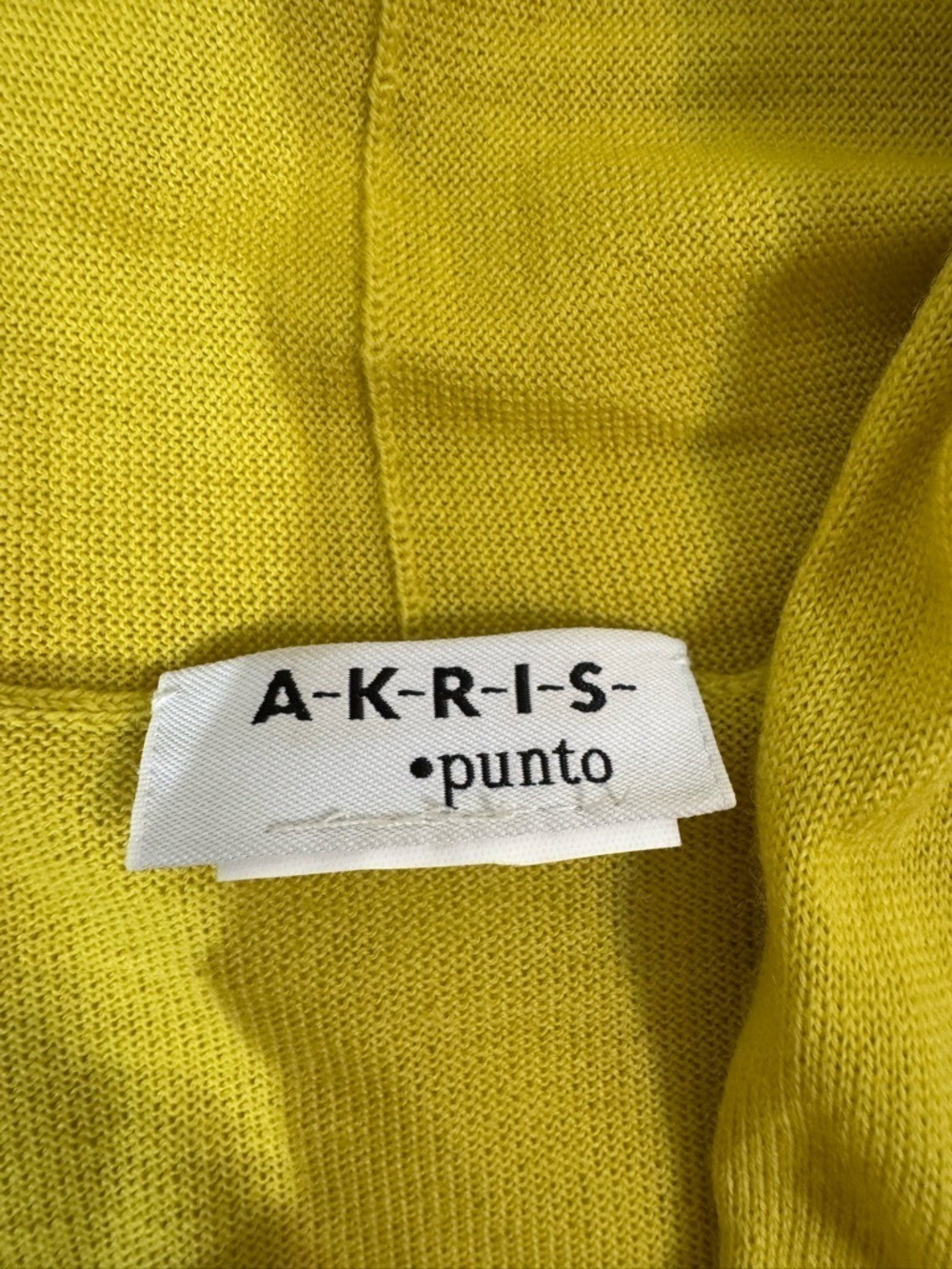 Akris Punto Greenish Yellow Lightweight Wool Cardigan 8 - Picture 8 of 10